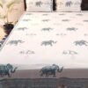 elephant blockprint cotton double bedsheet