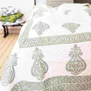 Green Boota Double Bed Quilt