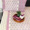 lavender color block printed bedsheet