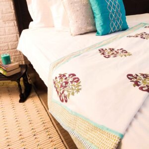 Floral handblock single bed cotton dohar