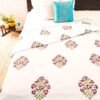 maroon floral single bed cotton summer blanket