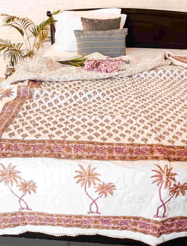 palm tree cotton quilt