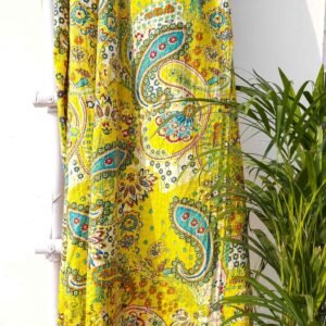 Yellow Kantha Bedcover