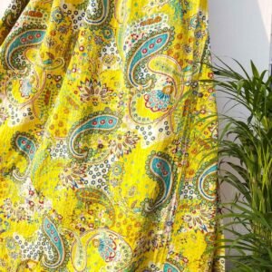 Yellow Kantha Bedcover