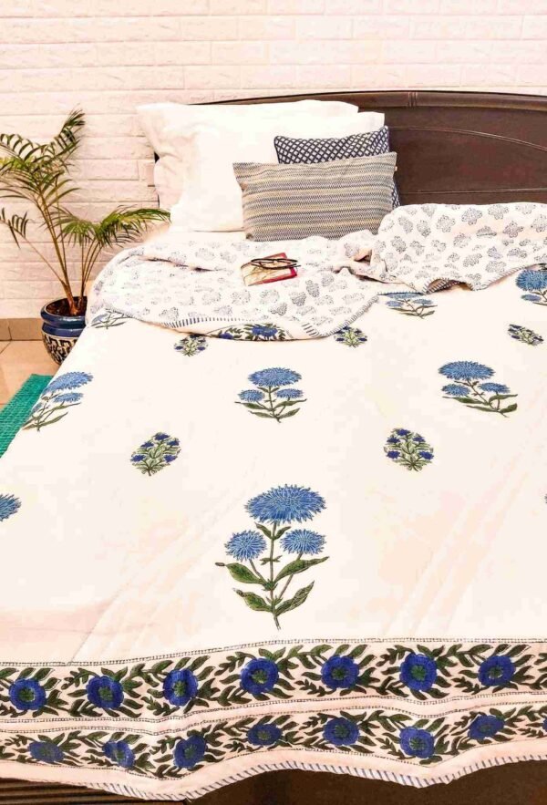 blue floral boota ac quilt