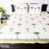 single palm tree print cotton double bedsheet