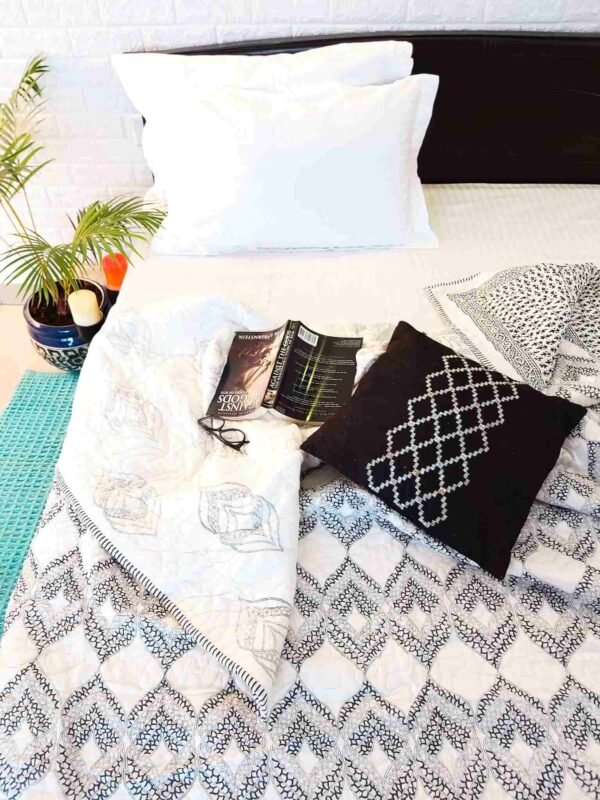 black bohemian cotton quilt