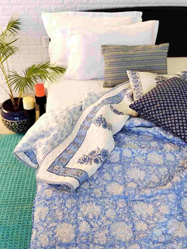 blue gadh cotton quilt