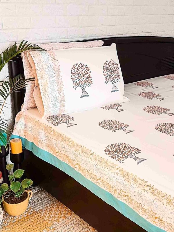 orange cotton double bedsheet