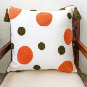 Brown embroidery cushion cover 18″