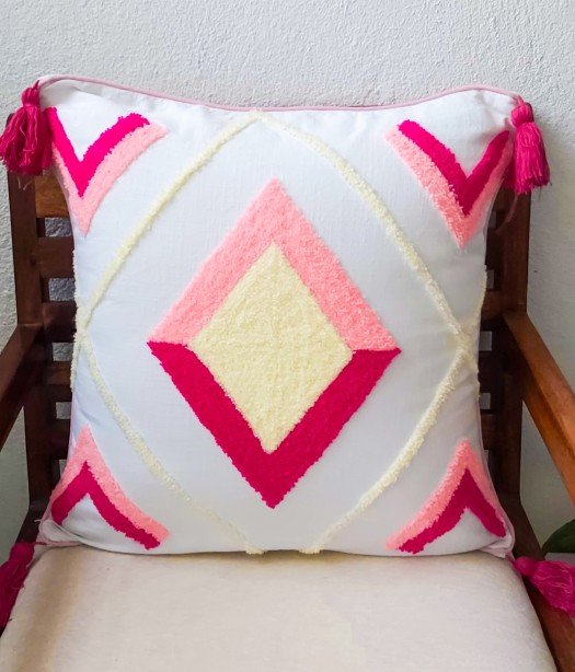 pink boho cushion cover 18 inch