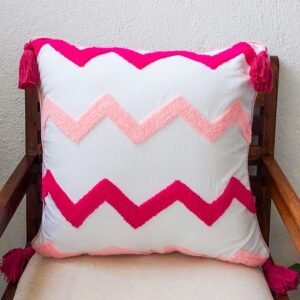 Pink embroidery cushion cover 18″