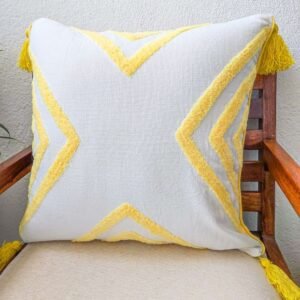 Yellow embroidery cushion cover 18″