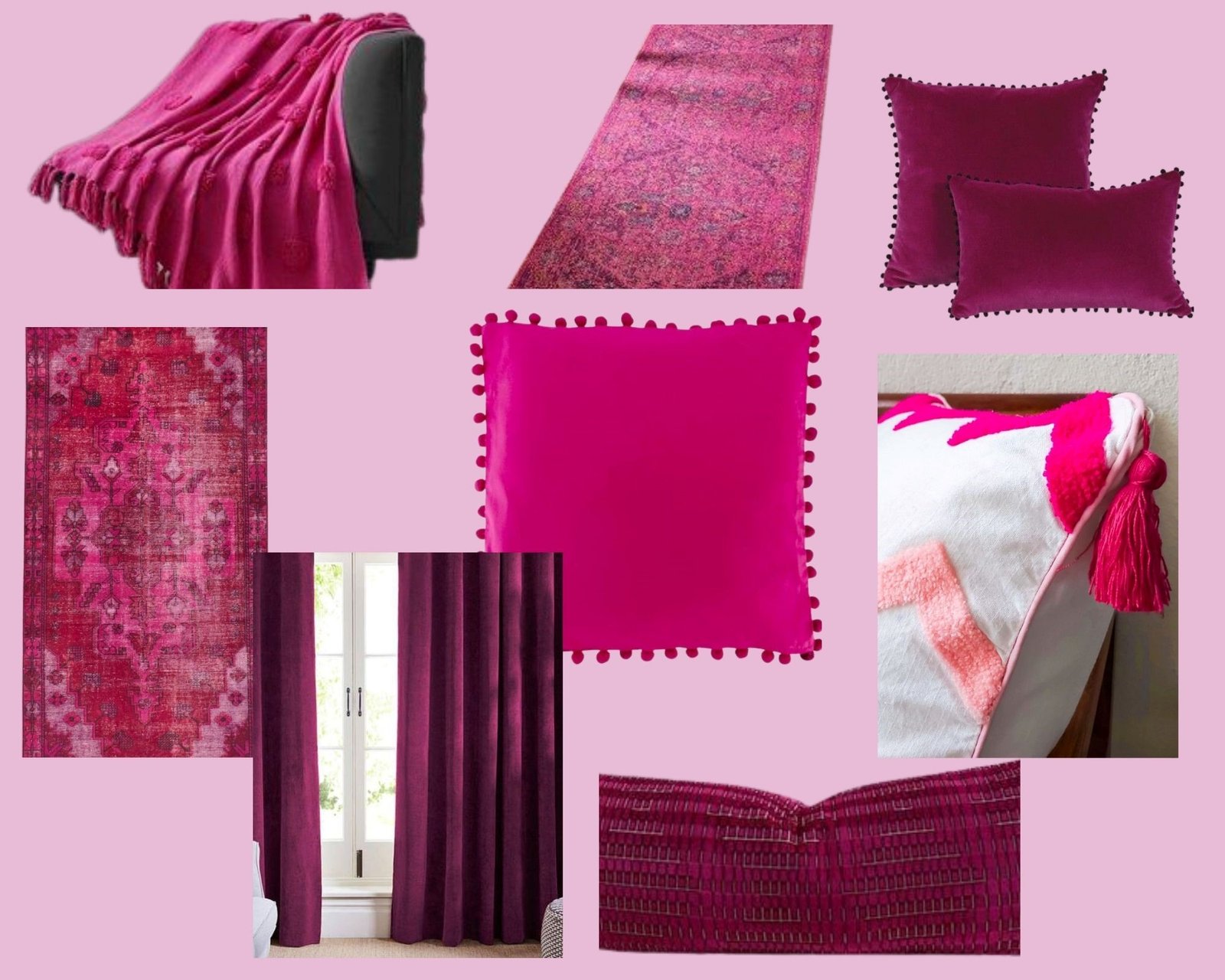 viva magenta soft furnishing