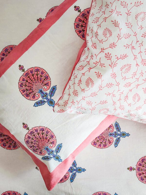 Pink Floral cotton pillow cases