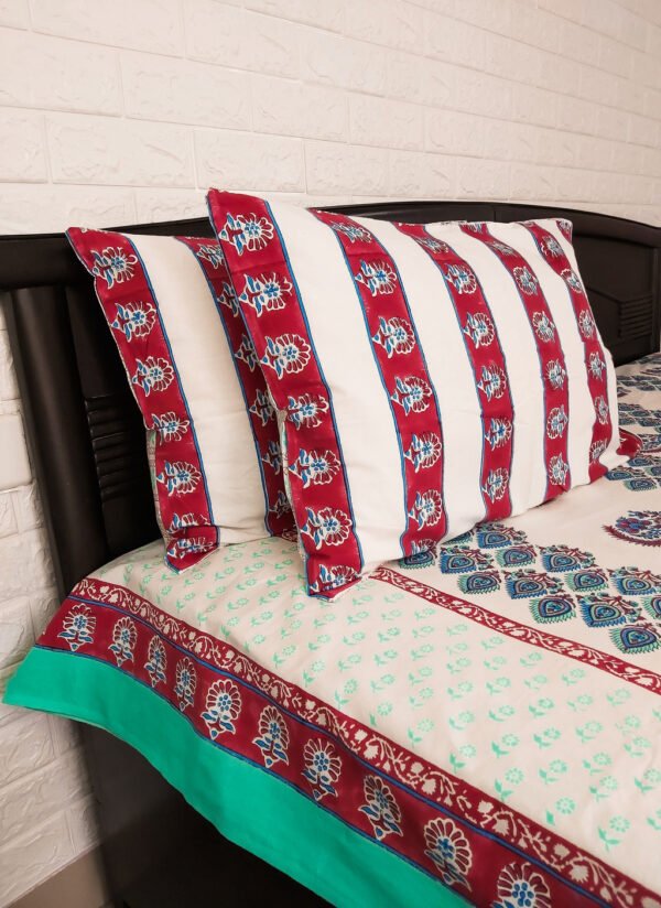 Red block print Pillowcase/ sham Second