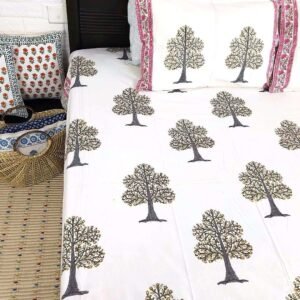 Pomegranate Tree Motif Cotton Bedsheet