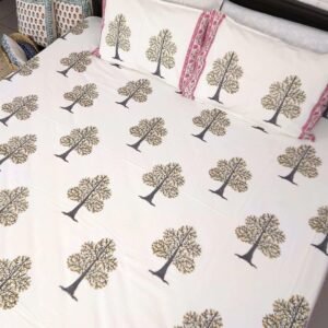 Pomegranate Tree Motif Cotton Bedsheet