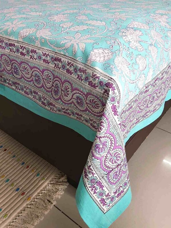 sea green cotton bedsheet3