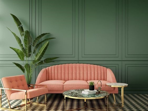 peach fuzz pantone 13-1023 sofa decor2024