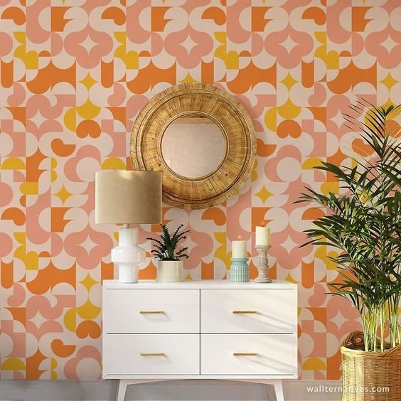 peach fuzz wallpaper decor 2024