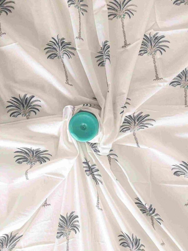 Palm Tree Cotton Handblock Fabric