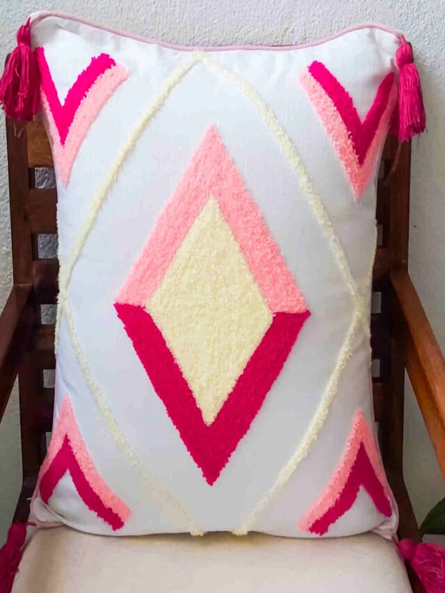 Pink Boho Embroidery Cushion cover 18